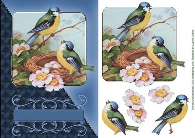 Birdsong Navy Diagonal Card Topper
