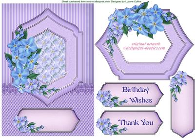 Forget Me Not Lavender Card Topper