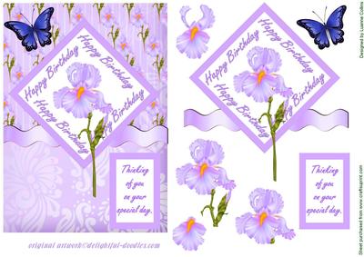 Grape Birthday Iris Card Topper