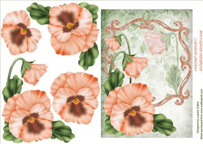Pansy Bloom Peach Card Topper