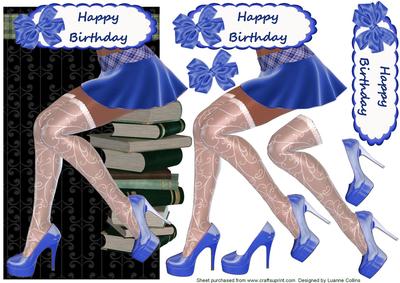 All About the Shoes Blue Card Topper