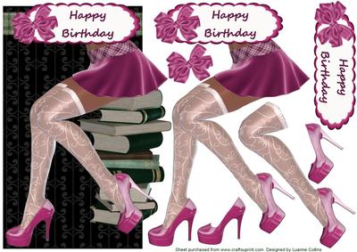 All About the Shoes Fuschia Card Topper
