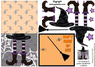 Witchy Boots No Hole Over the Top Card