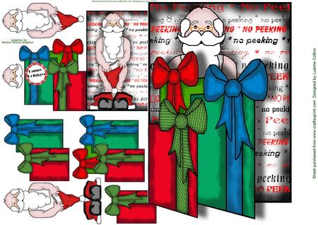 No Peeking Santa Card
