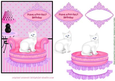 Prrrfect Birthday Cat Card Topper