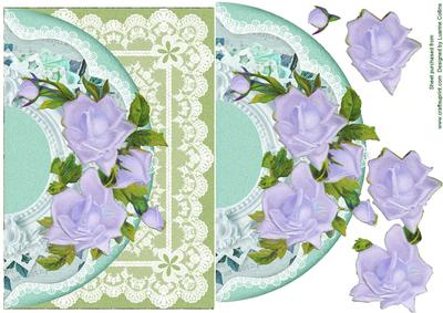 Lavender Roses and Lace Card Topper