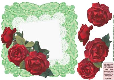 Red Battenburg Roses Card Front