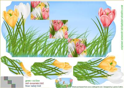 Spring Crocus Pink 5x7 Fold Card