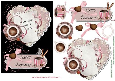 Birthday Coffee Relax Card Topper