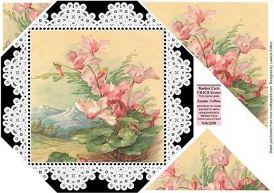 Floral Pyramid Corner 8x8 Octogon Card Topper