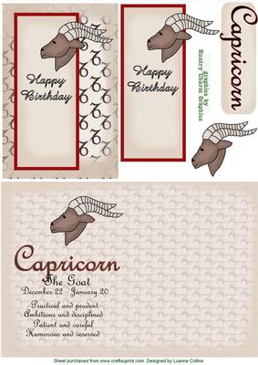 Capricorn Zodiac Card and Insert
