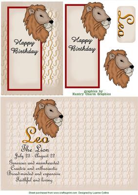 Leo Zodiac Card and Insert