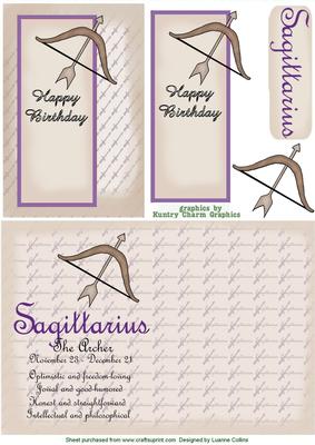 Sagittarius Zodiac Card and Insert