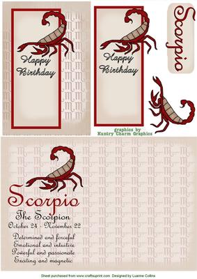 Scorpio Zodiac Card and Insert