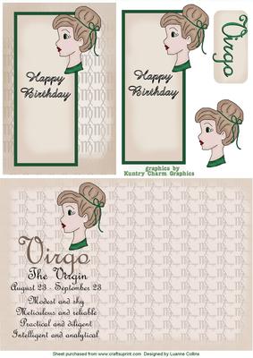 Virgo Zodiac Card and Insert