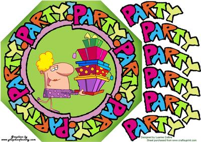Party Around 8x8 Octogon Card Topper