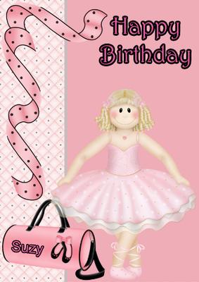 Ballet Birthday Blonde Card Front