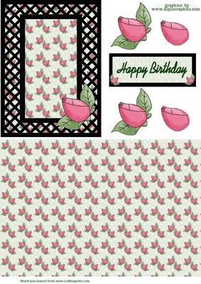 Rosebud Lattice Card
