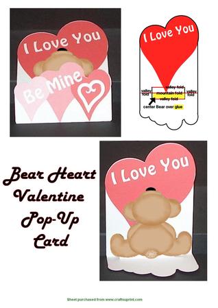 Bear Heart Pop-up Card Print And Cut