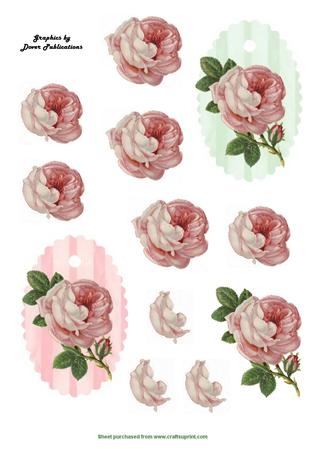 Cottage Rose Tags Print And Cut
