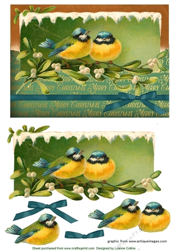 Tweet Mistletoe Greetings Card Front