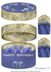 Blue Beautiful Blue Hatbox Card