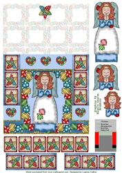 Patchwork Angel Popout Stepper Card