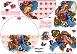 Birthday Shoppin No-hole Wobble Card