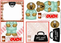Ouch Bear No Hole Over the Top Card with Insert