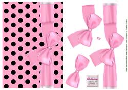 Dotted Pink Bow Border Card Front