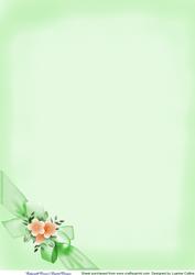 Floral Bow Background Sheet Green