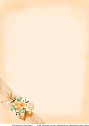 Floral Bow Background Sheet Orange
