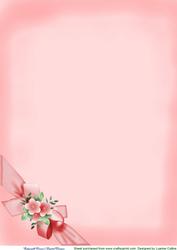 Floral Bow Background Sheet Pink