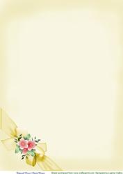 Floral Bow Background Sheet Yellow