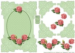 Embossed Corners Rose Card Front 2