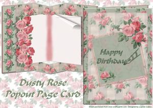 Dusty Rose Popout Page Card