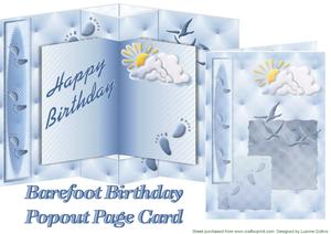 Barefoot Birthday Popout Page Card