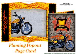 Flaming Popout Page Card