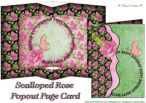 Scalloped Rose Popout Page