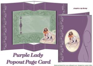 Purple Lady Popout Page Card
