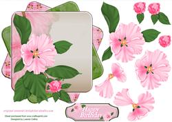 Blossoming Pink Birthday Twisted Card Topper
