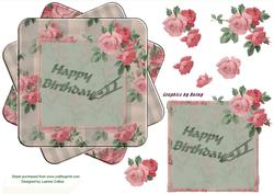 Dusty Rose Twisted Card Topper