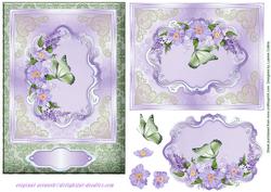 Purple Butterfly Bouquet Card Front