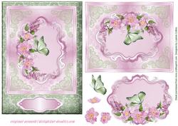 Pink Butterfly Bouquet Card Front