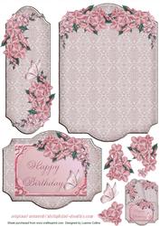 Floral Fancy Rose Bookmark Pocket Card Topper