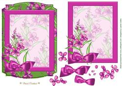 Pretty Fuschia Floral Frame Card