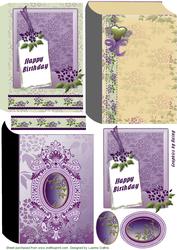 Timeless Lavender Birthday Book Card Topper