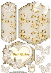 Heart and Gold Best Wishes Bookmark Card Topper