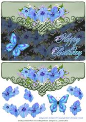 Green Floral Scroll Card Topper