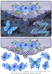 Lavender Floral Scroll Card Topper